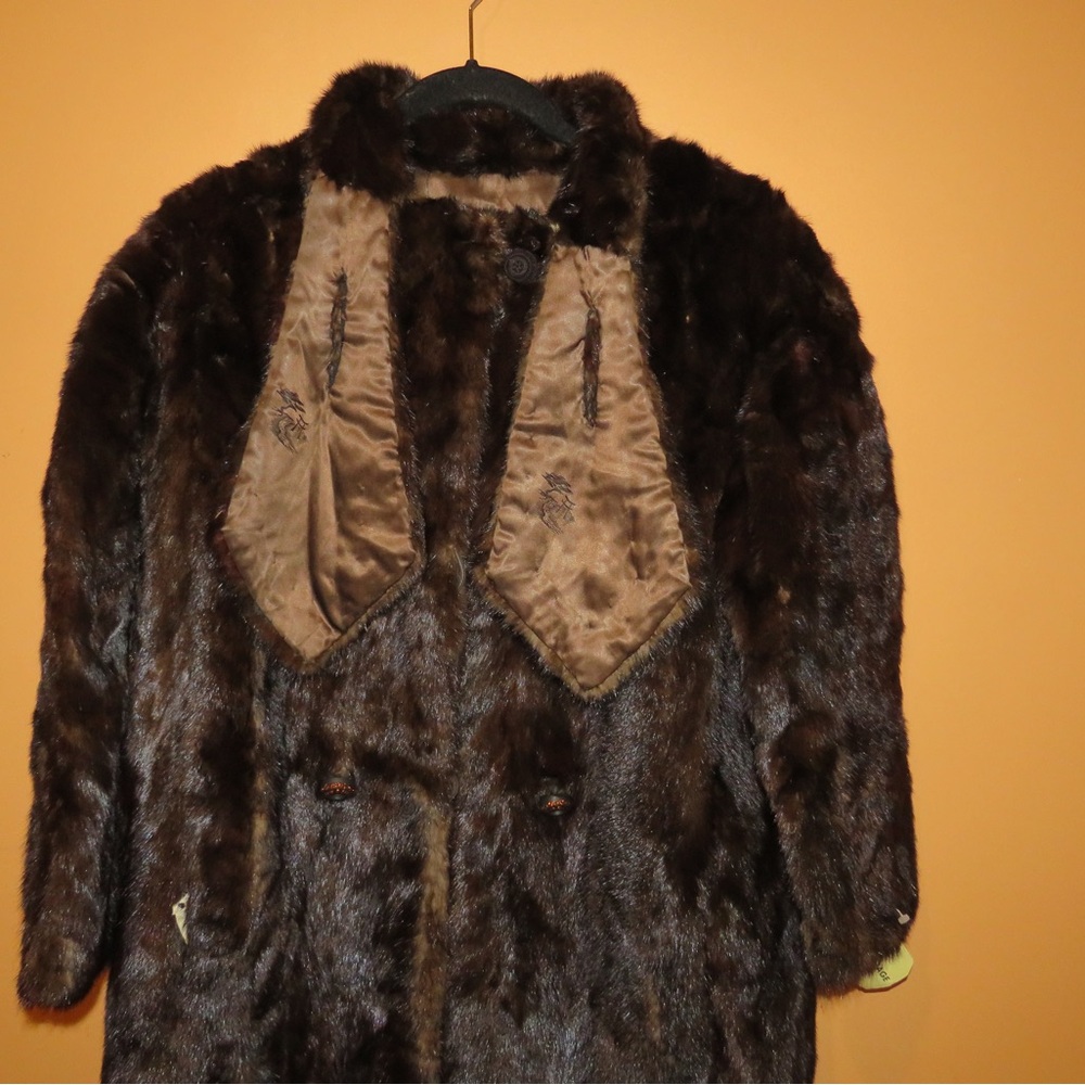 Elegant Brown Rabbit Fur Coat